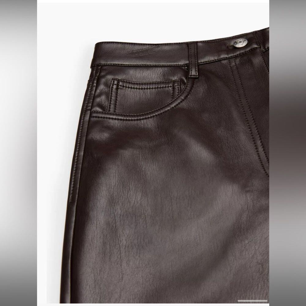 Wilfred Melina Cropped Faux Leather Pants Rich Mocha Size 12 - Picture 13 of 13